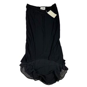 Joseph Ribkoff Quiet Luxury High Low‎ Skirt Elastic Waistband Black NEW Sz 8